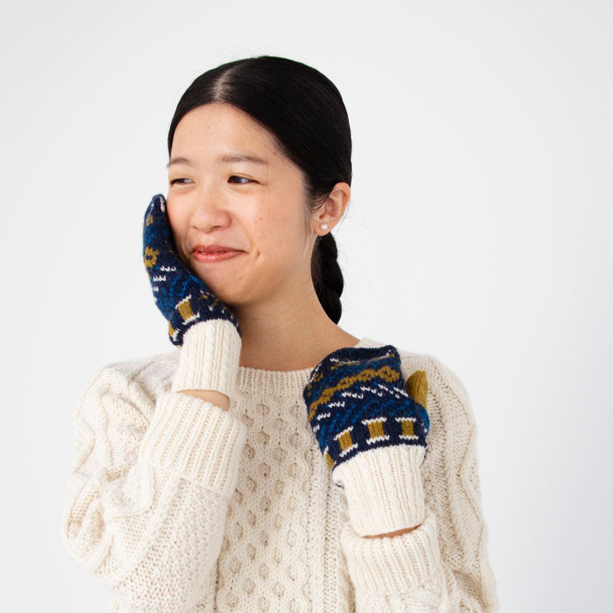 お針子の編み込みミトン キット (PDF版日本語文章パターン付き)-Kit-Daruma-amirisu online store