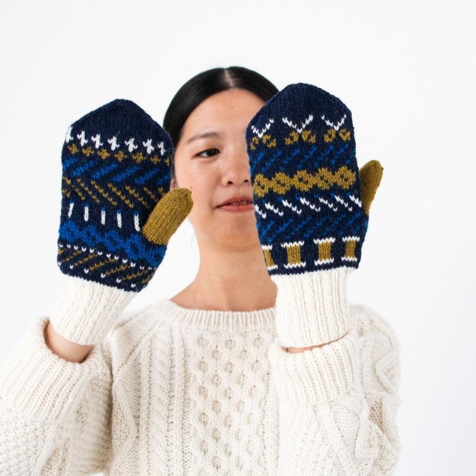 お針子の編み込みミトン キット (PDF版日本語文章パターン付き)-Kit-Daruma-amirisu online store