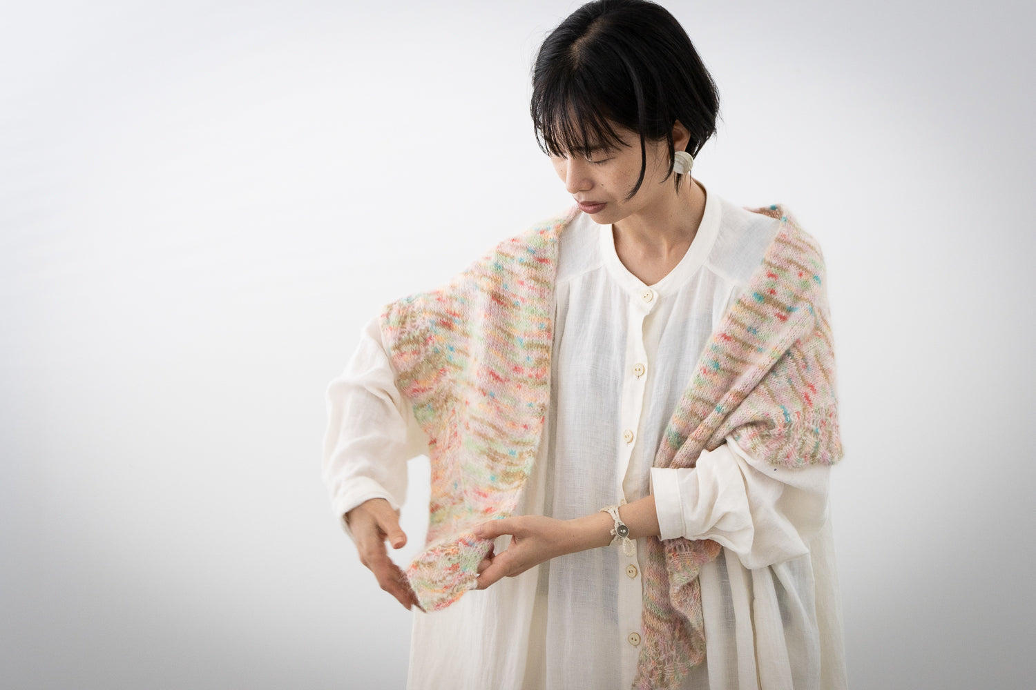 Hajimari Shawl Kit - Flutter Handdyed - (Japanese/ English PDF)