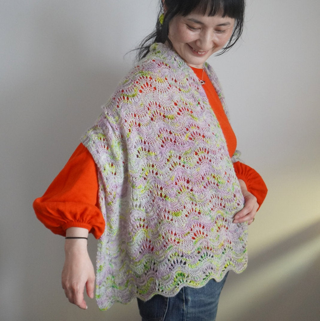 Leo Shawl キット -Parade Handdyed-（PDF版日本語文章パターン付き）