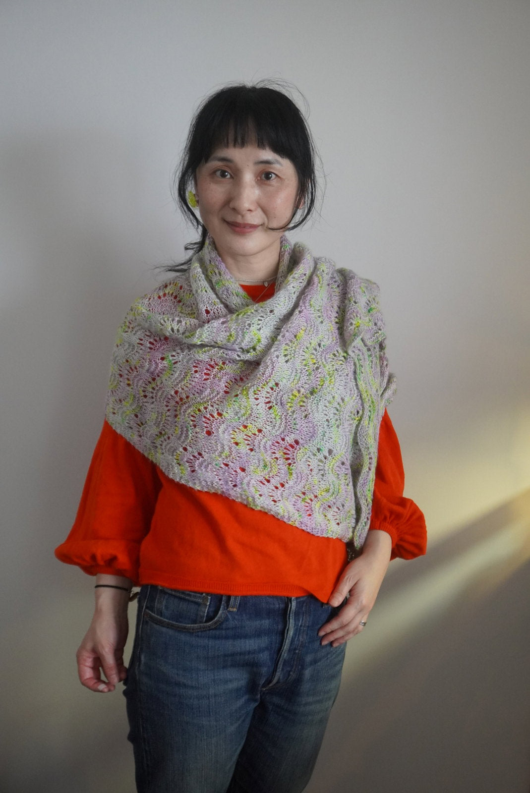 Leo Shawl キット -Parade Handdyed-（PDF版日本語文章パターン付き）
