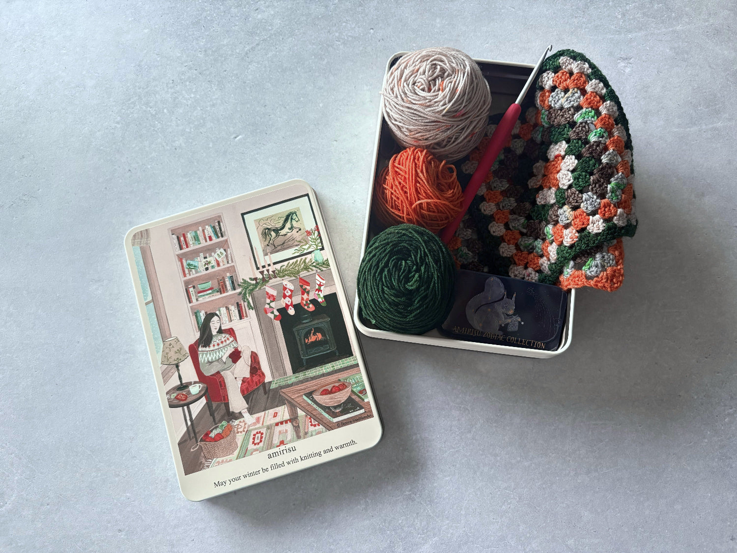 amirisu Holiday 2025 illustrated tin