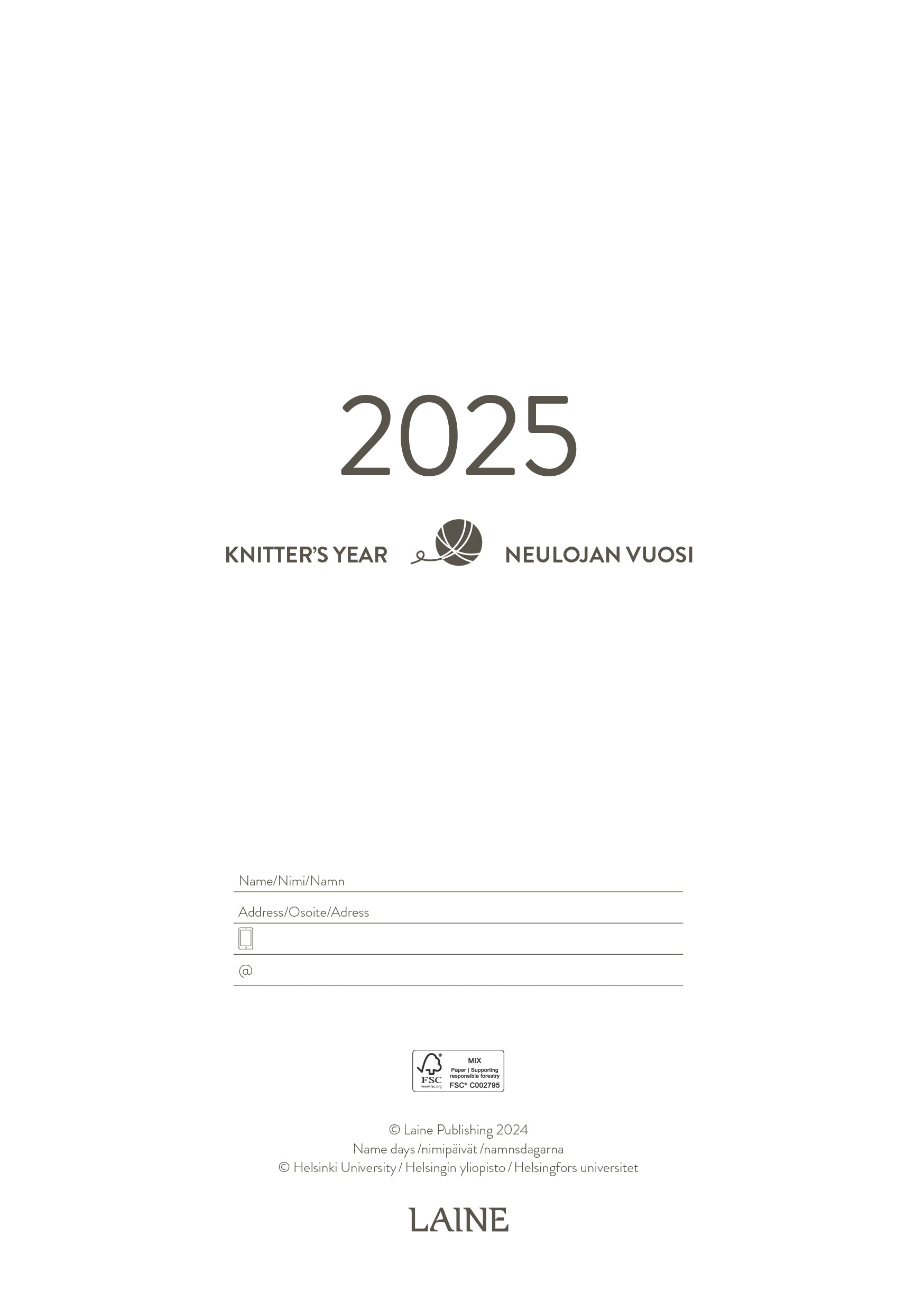 予約販売！ Laine - Knitter's Year 2025 Weekly Planner