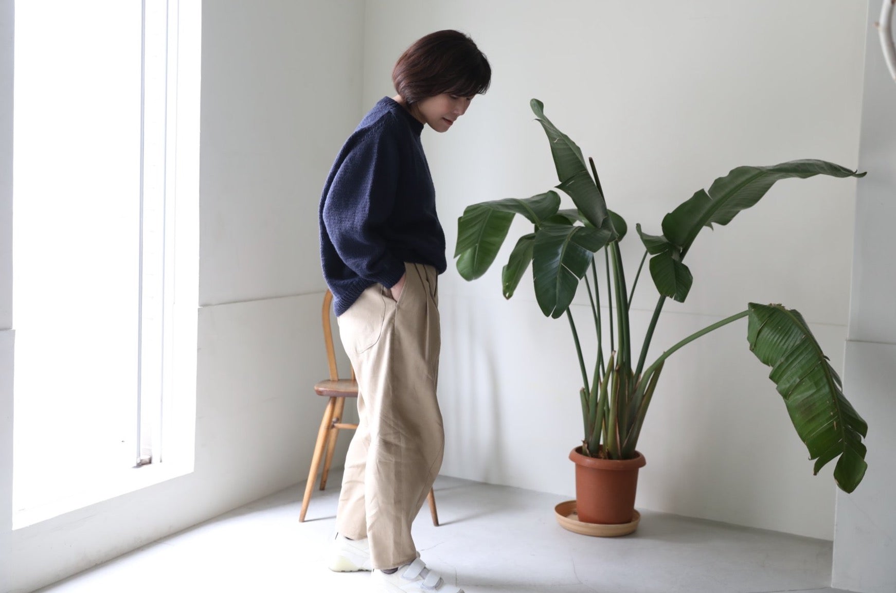 Sakurashi trousers (Sakurashi oxford)/ ASEEDONCLÖUD アシードンクラウド