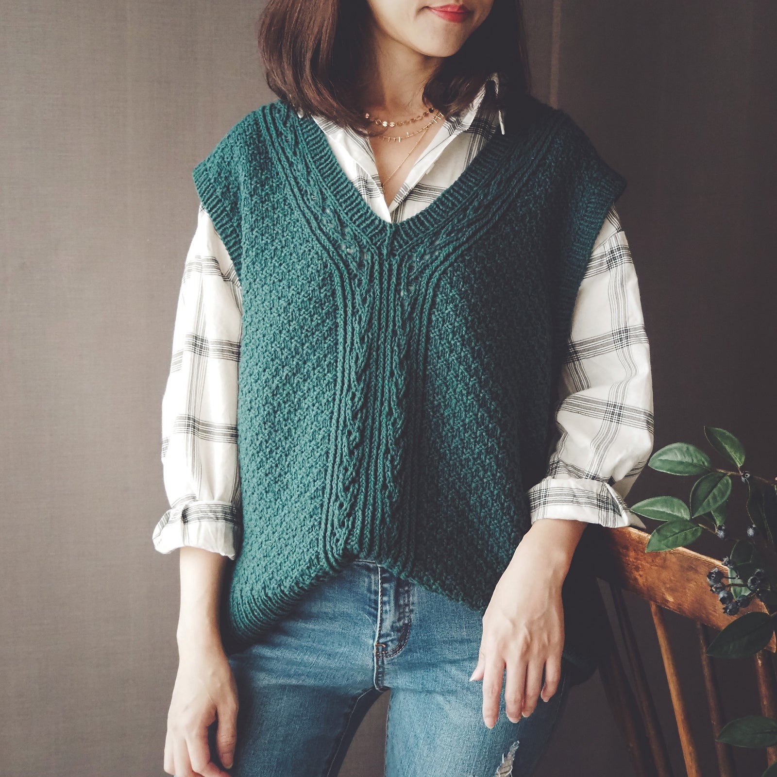 サンプルB : リブ編みの裾バージョン / サイズ4