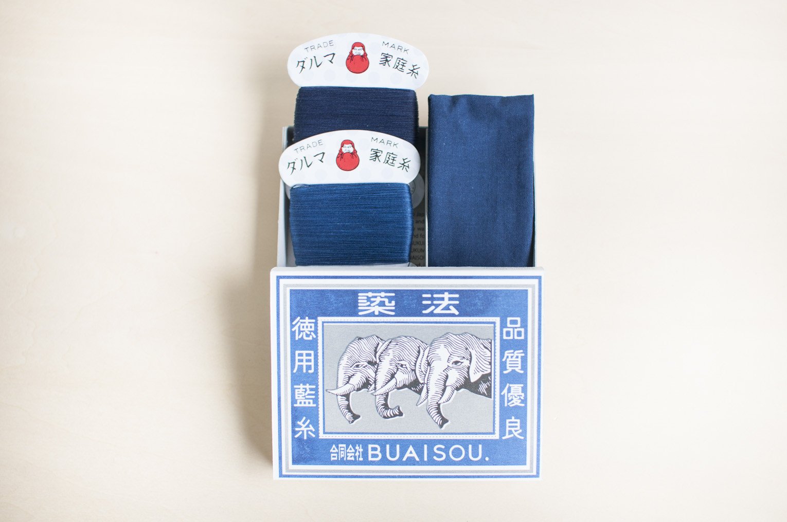 hand sewing thread box（藍糸）