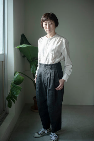 Sakurashi trousers (Ash dyeing linen)/ ASEEDONCLÖUD アシードンクラウド