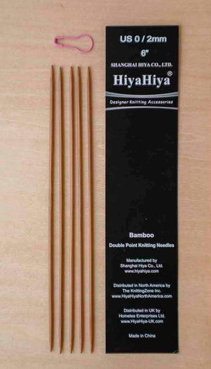 Hiyahiya 15cm bamboo short needle set of 5